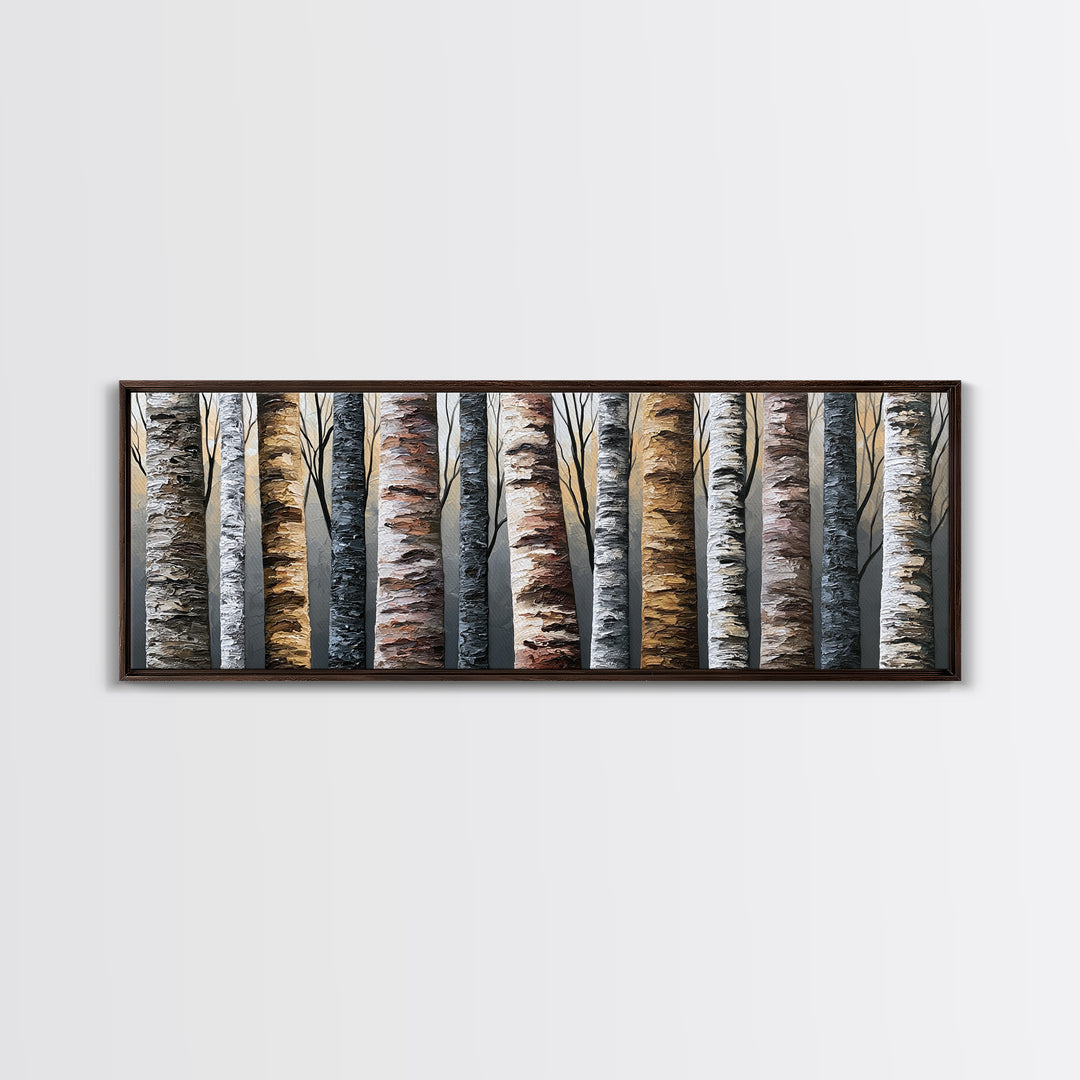 Birch Tree Trunks Canvas Print, Scandinavian Art, Modern Decor, Living Room Decor, Abstract Art, Nordic, Wall Decor, Art Print, SCA-3x1-25