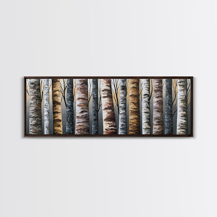 Birch Tree Trunks Canvas Print, Scandinavian Art, Modern Decor, Living Room Decor, Abstract Art, Nordic, Wall Decor, Art Print, SCA-3x1-25