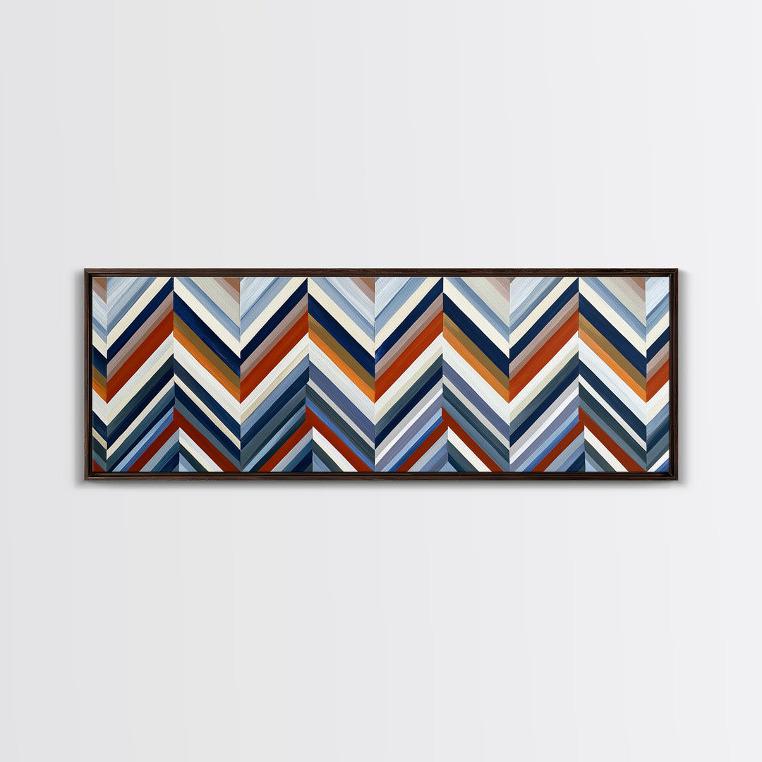 Herringbone Monochrome Pattern Canvas Print, Scandinavian Art, Farmhouse Decor, Living Room Decor, Nordic, Gallery Decor, SCA-3x1-38