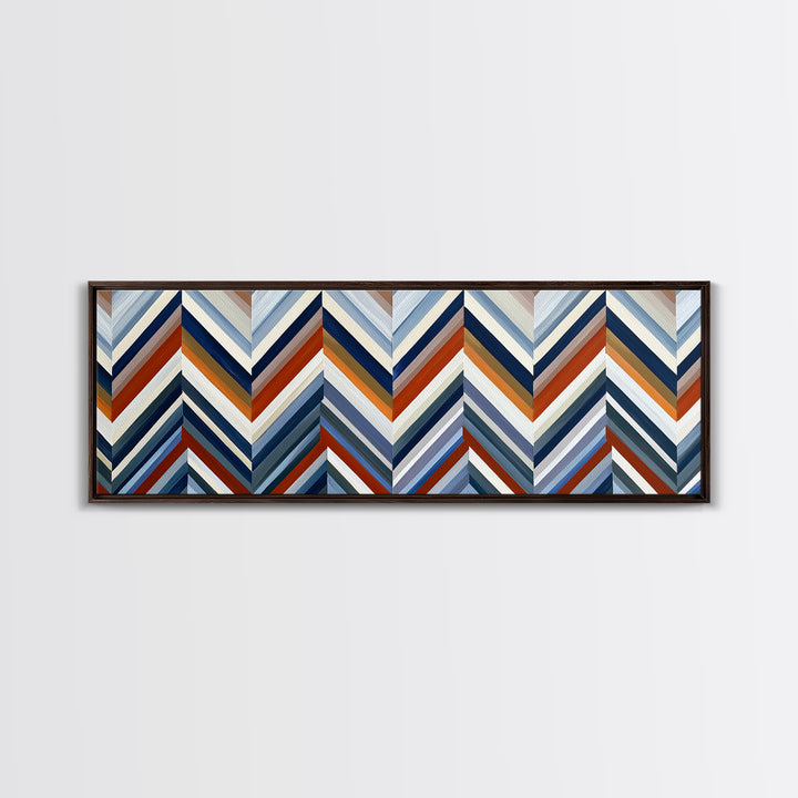 Herringbone Monochrome Pattern Canvas Print, Scandinavian Art, Farmhouse Decor, Living Room Decor, Nordic, Gallery Decor, SCA-3x1-38