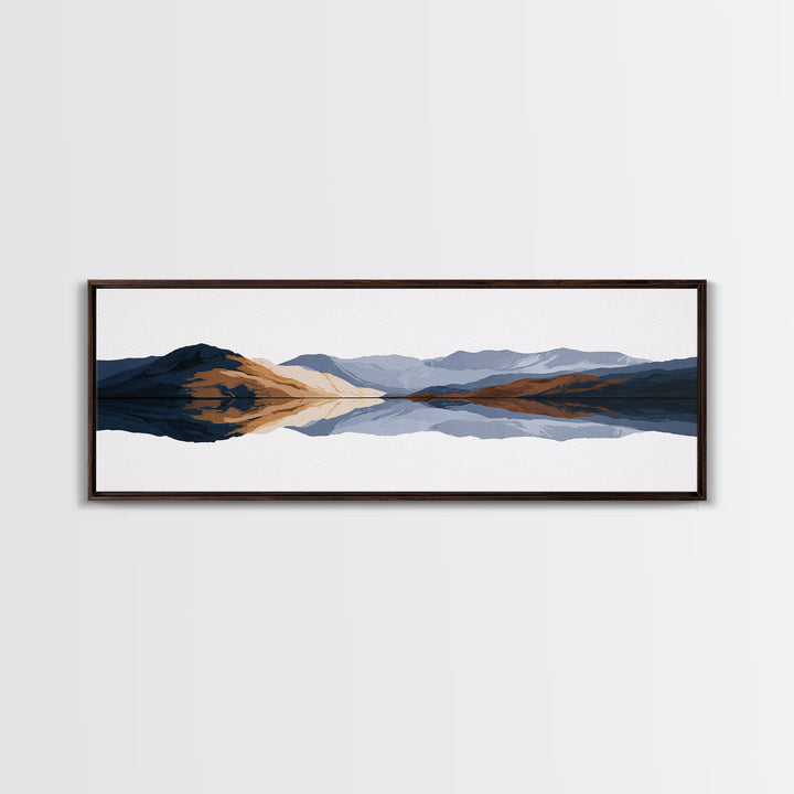 Minimal Fjord Landscape Canvas Print, Scandinavian Art, Boho Decor, Living Room Decor, Fine Art, Nordic, Luxury Decor, SCA-3x1-42