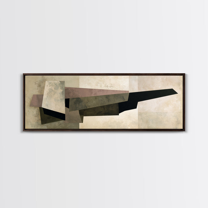 Soft Beige Geometric Abstraction Canvas Print, Scandinavian Art, Original Painting, Living Room Decor, Abstract Art, Nordic, SCA-3x1-43