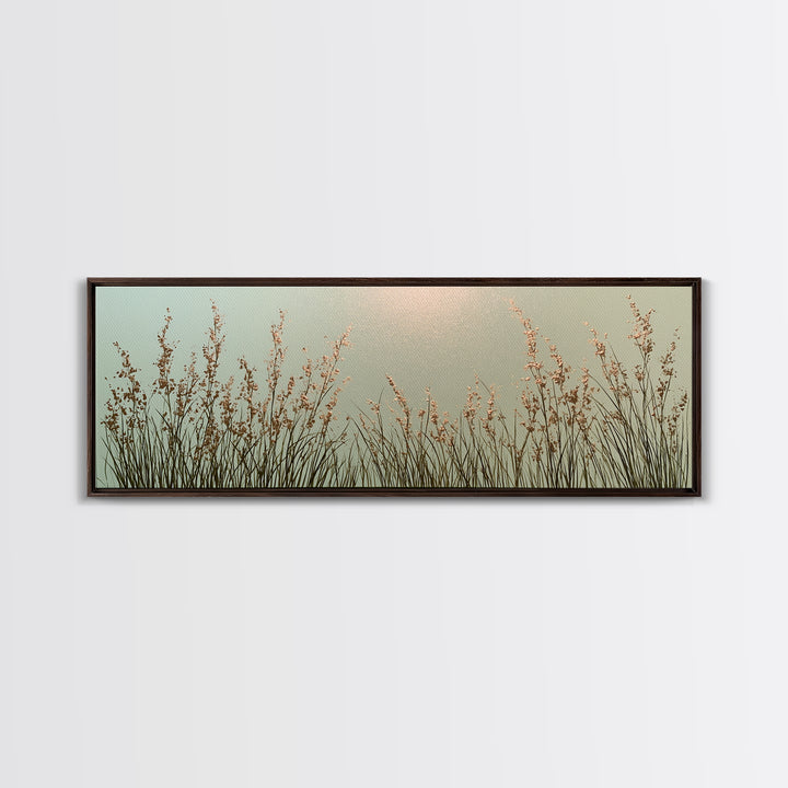 Minimal Meadow Flowers Canvas Print, Scandinavian Art, Boho Wall Art, Living Room Decor, Fine Art, Nordic, Modern Decor, SCA-3x1-50