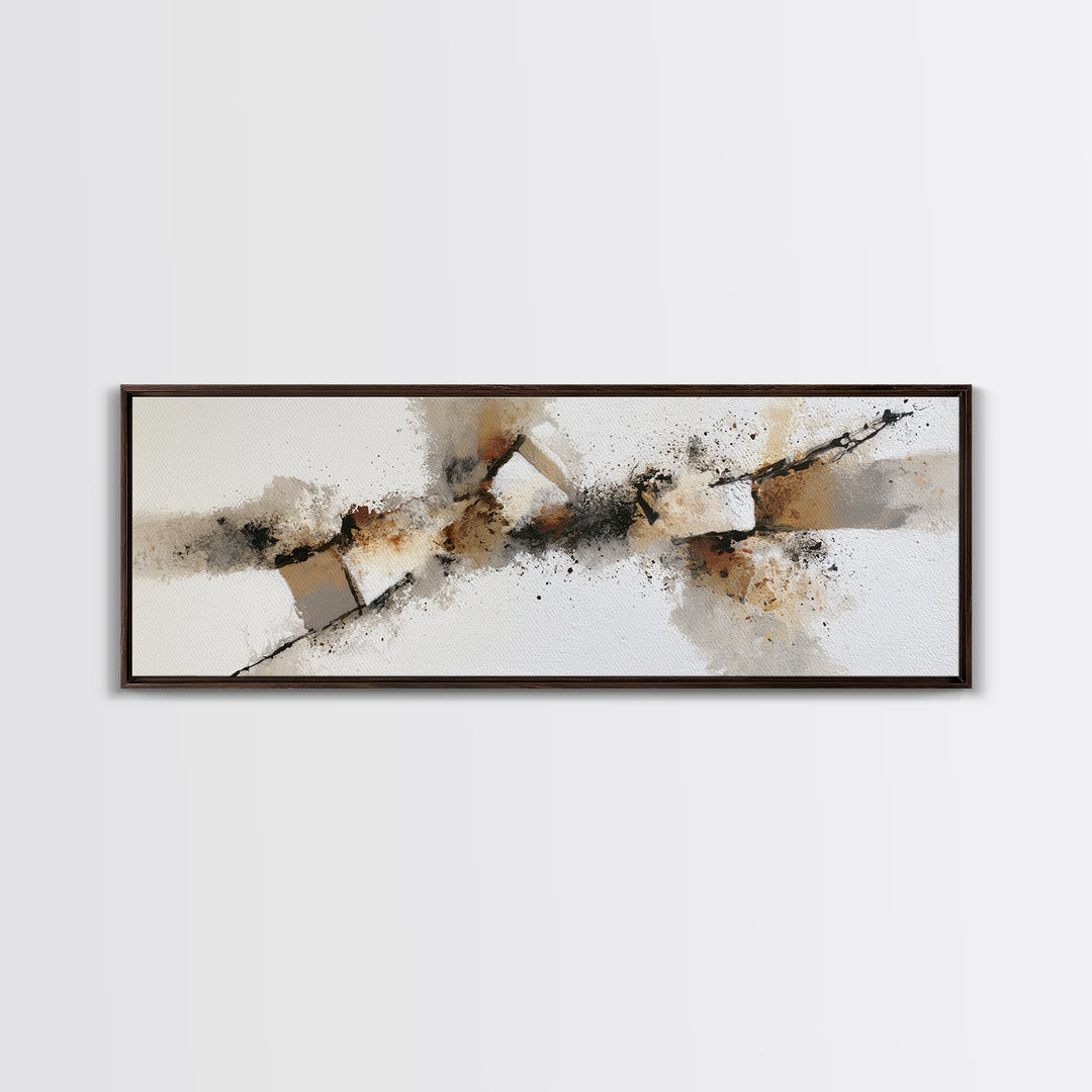 Soft Wool Texture Abstract Framed Canvas Print, Scandinavian Art, Mid Century Modern, Living Room Decor, Abstract Art, Nordic, SCA-3x1-59
