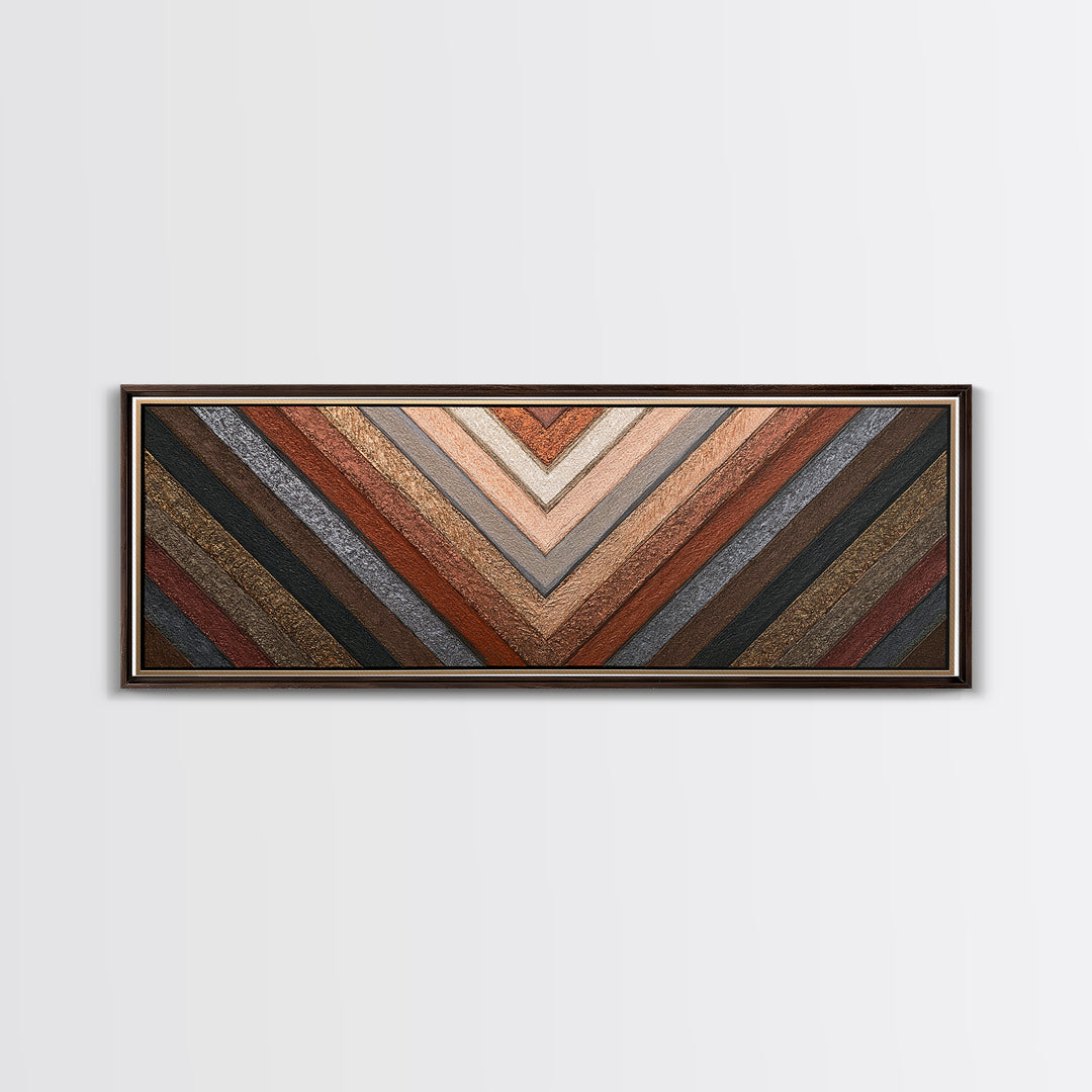 Herringbone Monochrome Pattern Canvas Print, Scandinavian Art, Minimalist Decor, Living Room Decor, Oil Painting, Nordic, SCA-3x1-62