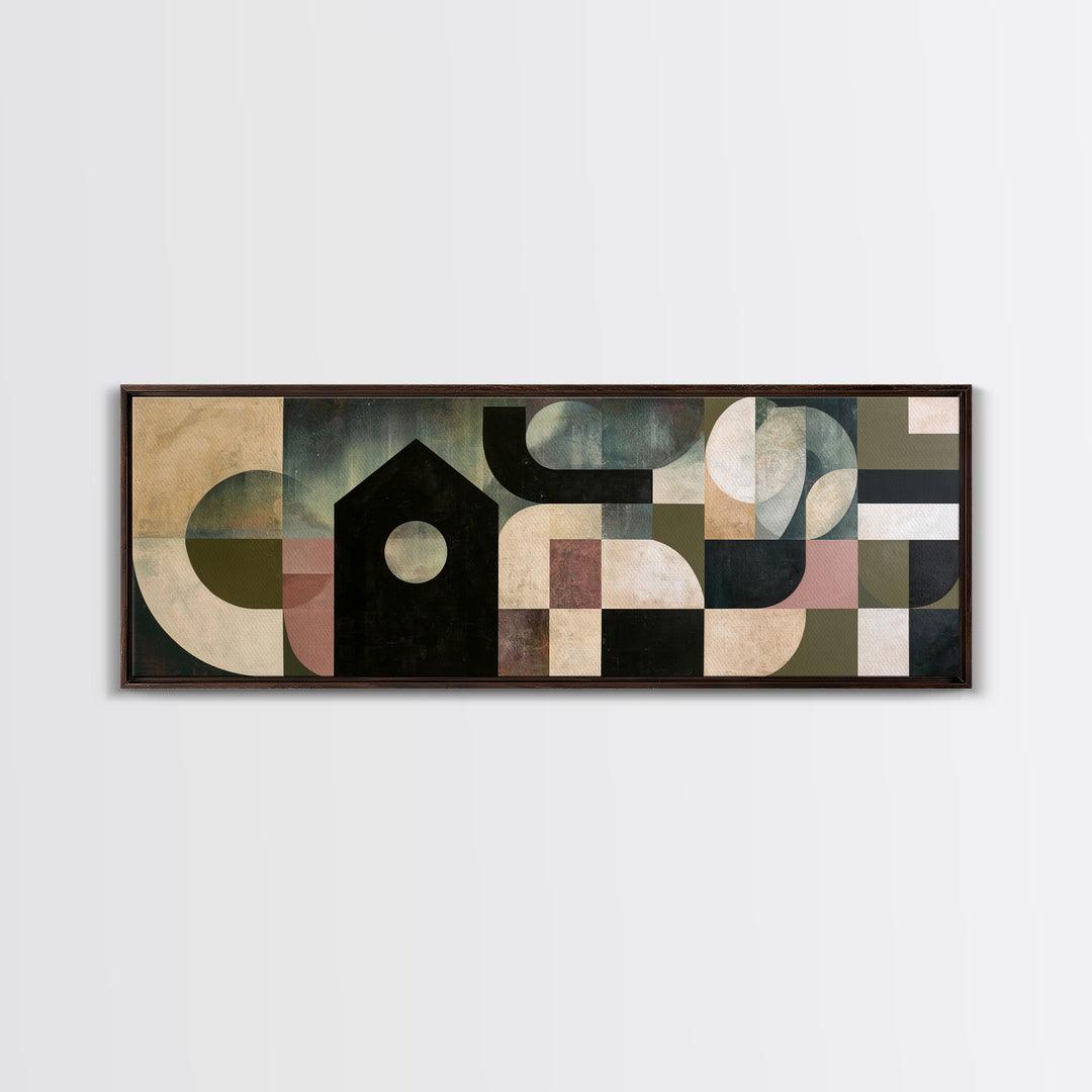 Simple Black House Shape Canvas Print, Scandinavian Art, Printable Art, Living Room Decor, Fine Art, Nordic, Modern Art, SCA-3x1-71