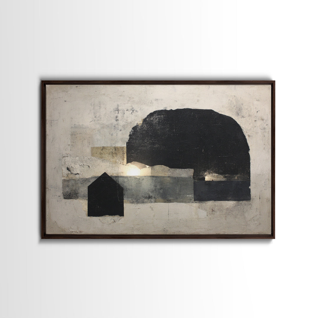 Minimal Meadow Flowers Framed Canvas Print, Scandinavian Art, Living Room Decor, Oil Painting, Nordic, Gallery Decor, SCA-3x2-14