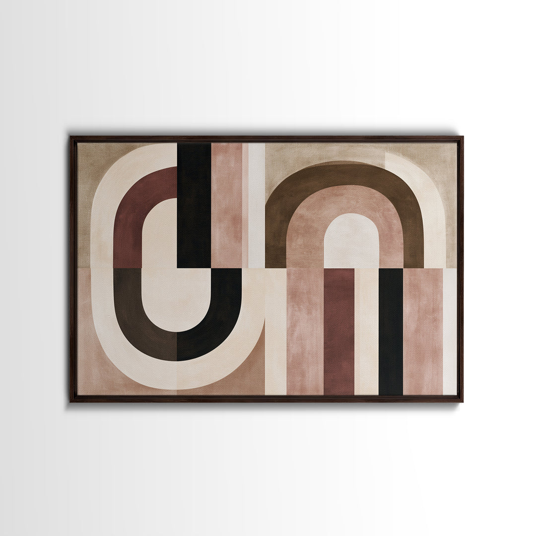 Abstract Arch Shapes Framed Canvas Print, Scandinavian Art, Abstract Wall Art, Living Room Decor, Abstract Art, Nordic, SCA-3x2-18