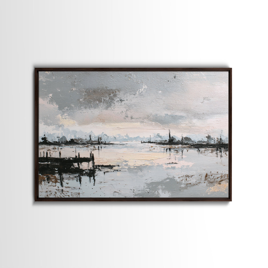 Reindeer Silhouette in Snowy Landscape Canvas Print, Scandinavian Art, Modern Art, Living Room Decor, Fine Art, Nordic, SCA-3x2-34