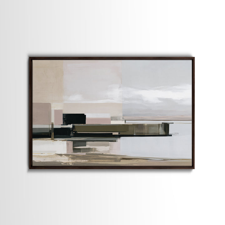 Calm Lake Dock Canvas Print, Scandinavian Art, Original Painting, Living Room Decor, Fine Art, Nordic, Modern Wall Art, SCA-3x2-43