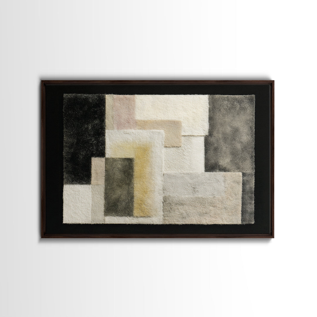 Soft Wool Texture Abstract Framed Canvas Print, Scandinavian Art, Living Room Decor, Fine Art, Nordic, Gallery Decor, SCA-3x2-47