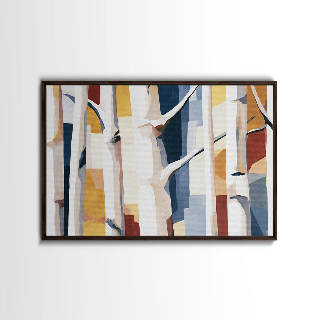 Birch Tree Trunks Canvas Print, Scandinavian Art, Luxury Decor, Living Room Decor, Oil Painting, Nordic, Printable Wall Art, SCA-3x2-61