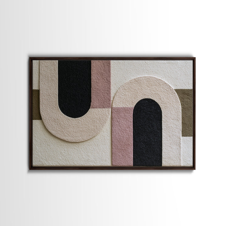 Soft Wool Texture Abstract Framed Canvas Print, Scandinavian Art, Contemporary Art, Living Room Decor, Abstract Art, Nordic, SCA-3x2-71