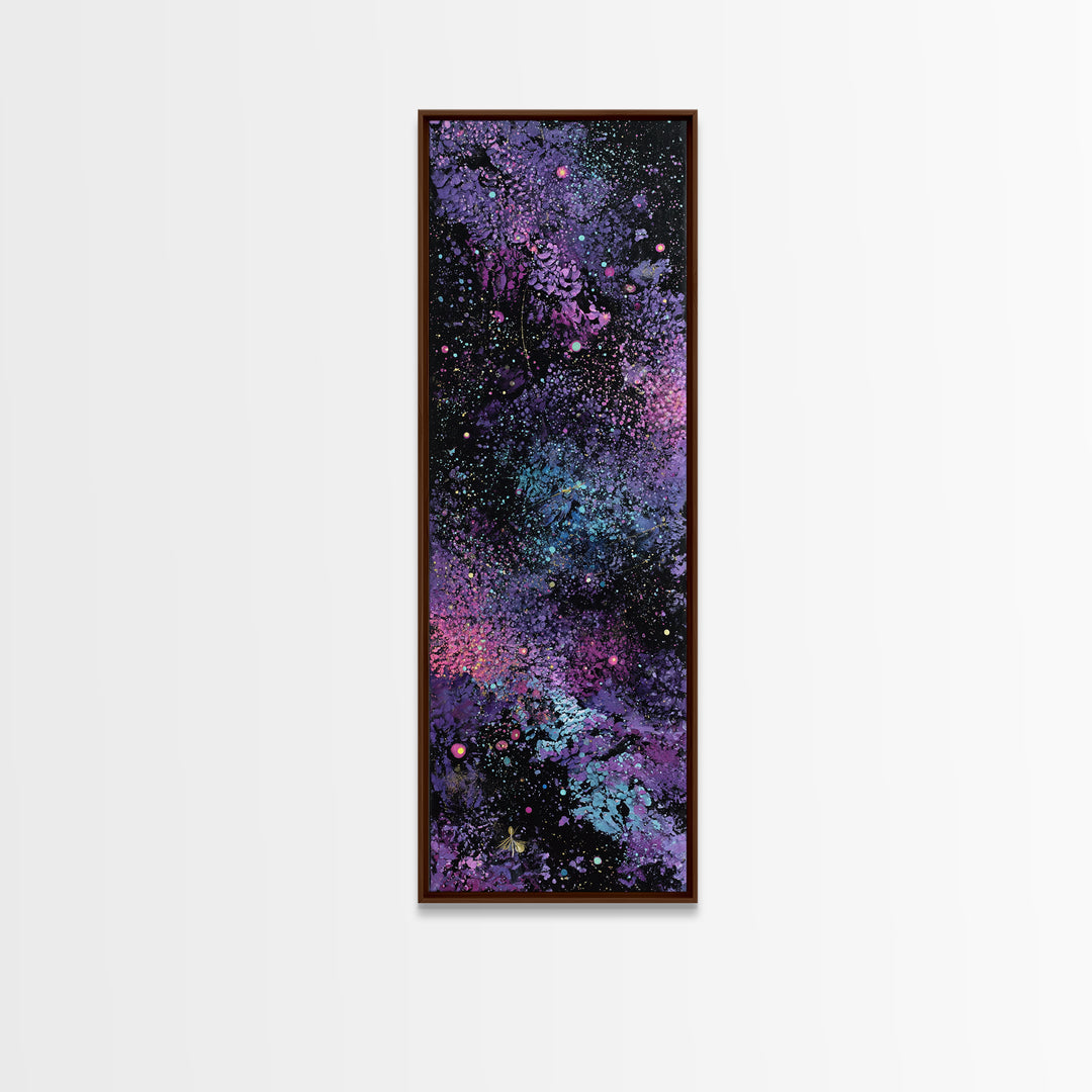 Mech Silhouette in Rainy Neon City Canvas Print, Scifi Art, Retro Wall Art, Living Room Decor, Oil Painting, Orbit, Fantasy Art, SCI-1x3-27