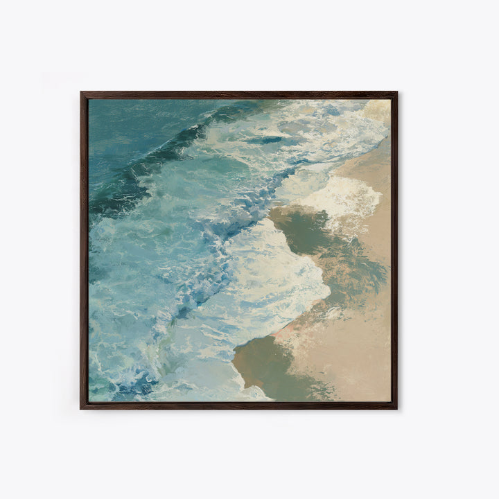 Ocean Foam Patterns from Above Canvas Print, Seascape Art, Large Wall Art, Coastal Decor, Seascape, Watercolor Painting, SEA-1x1-36