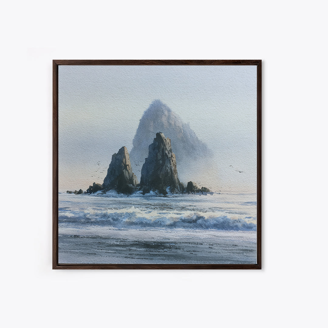 Sea Stack Rocks Canvas Print, Seascape Art, Boho Decor, Coastal Decor, Fine Art, Seascape, Printable Wall Art, SEA-1x1-91