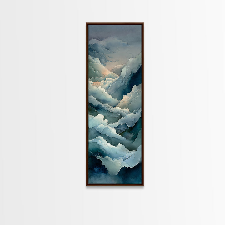 Storm Waves Crashing Framed Canvas Print, Seascape Art, Textured Painting, Coastal Decor, Fine Art, Seascape, Large Wall Art, SEA-1x3-61