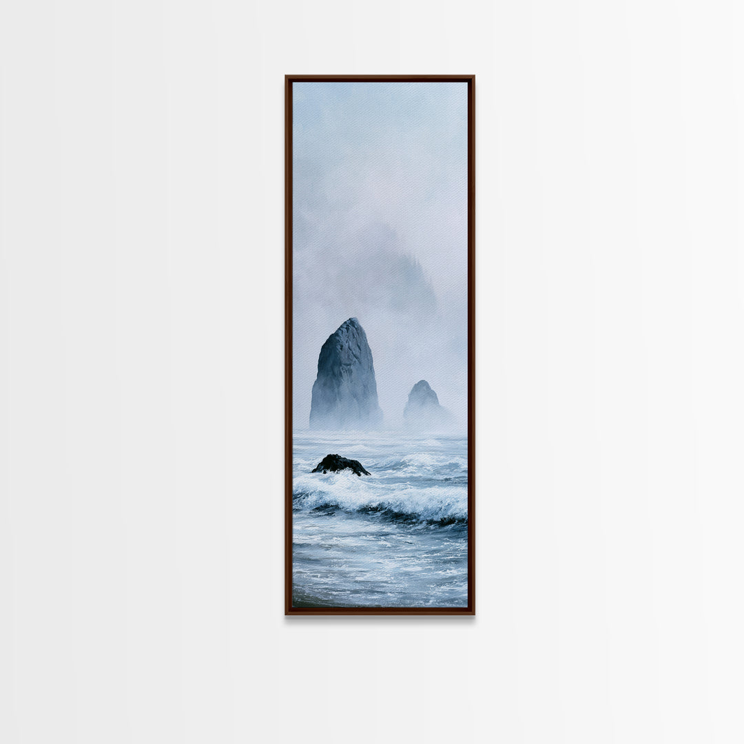 Sea Stack Rocks Canvas Print, Seascape Art, Contemporary Art, Coastal Decor, Fine Art, Seascape, Canvas Wall Art, Abstract Art, SEA-1x3-7