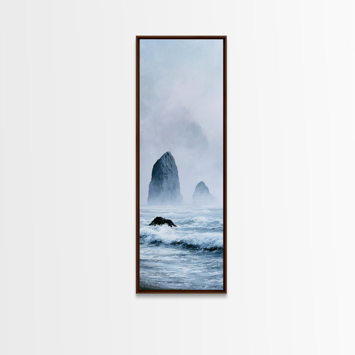 Sea Stack Rocks Canvas Print, Seascape Art, Contemporary Art, Coastal Decor, Fine Art, Seascape, Canvas Wall Art, Abstract Art, SEA-1x3-7