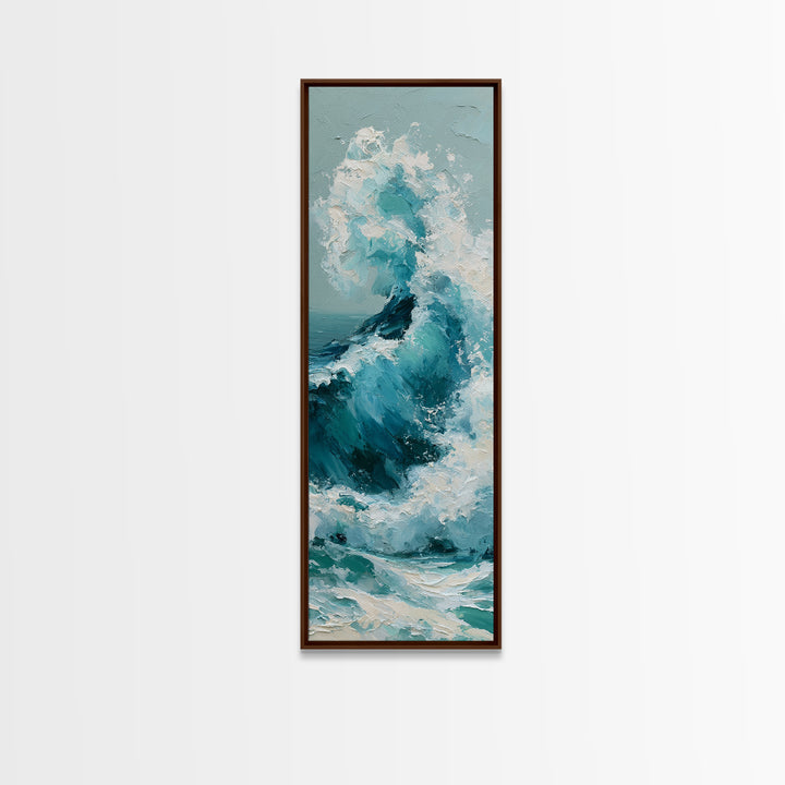 Wild Atlantic Wave Canvas Print, Seascape Art, Luxury Decor, Coastal Decor, Fine Art, Seascape, Oil Painting, Digital Wall Art, SEA-1x3-77