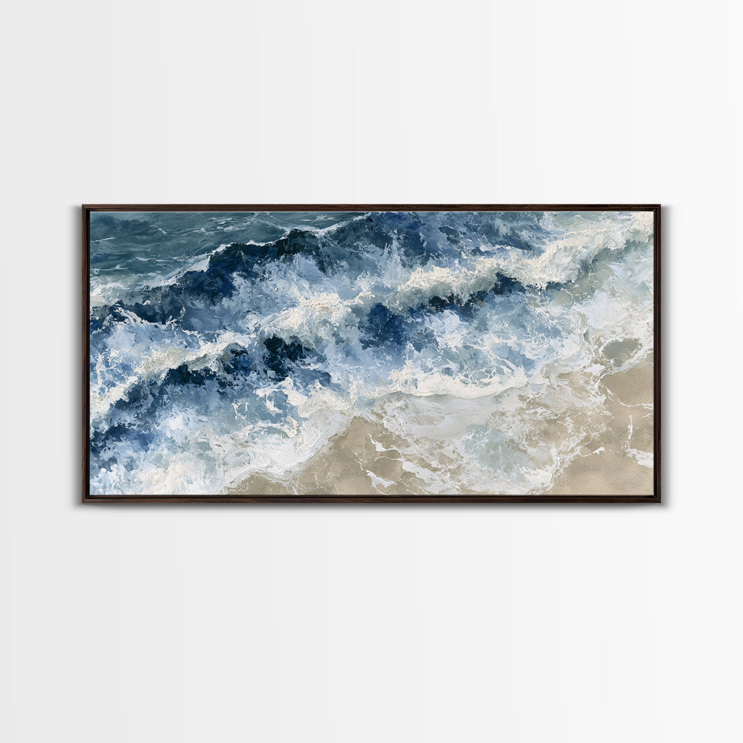 Ocean Foam Patterns from Above Canvas Print, Seascape Art, Contemporary Art, Coastal Decor, Fine Art, Seascape, Canvas Wall Art, SEA-2x1-32