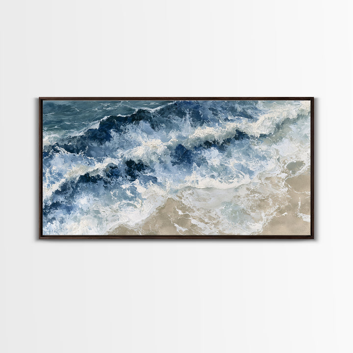 Ocean Foam Patterns from Above Canvas Print, Seascape Art, Contemporary Art, Coastal Decor, Fine Art, Seascape, Canvas Wall Art, SEA-2x1-32