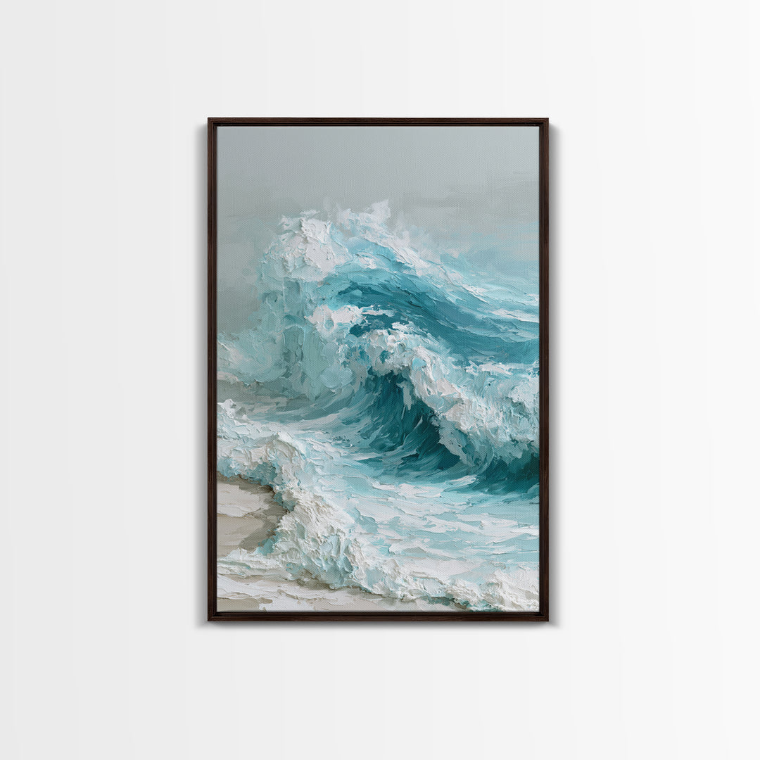 Wild Atlantic Wave Framed Canvas Print, Seascape Art, Wall Art, Coastal Decor, Fine Art, Seascape, Abstract Art, Bedroom Decor, SEA-2x3-25