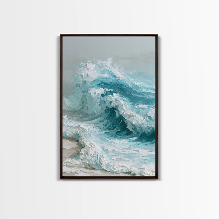 Wild Atlantic Wave Framed Canvas Print, Seascape Art, Wall Art, Coastal Decor, Fine Art, Seascape, Abstract Art, Bedroom Decor, SEA-2x3-25