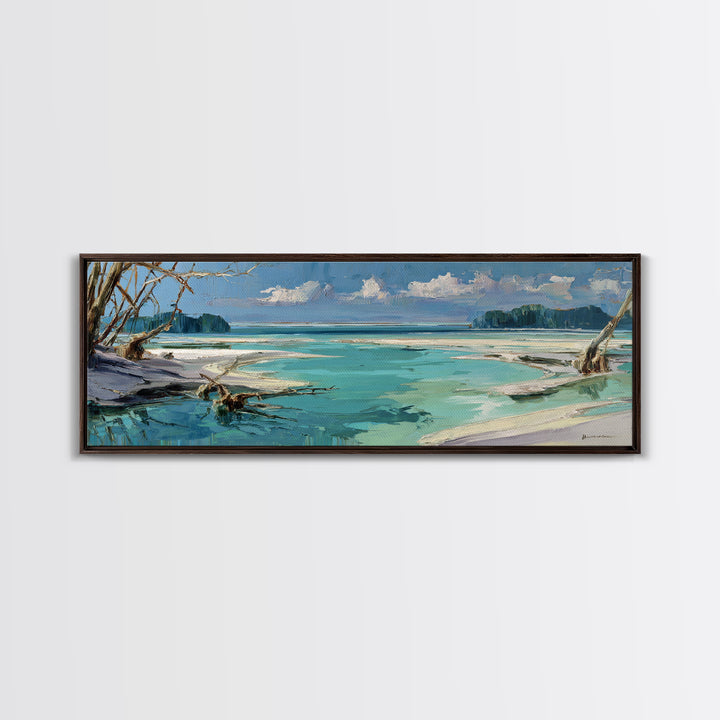 Whitecaps Rolling under Storm Light Framed Canvas Print, Seascape Art, Wall Art Print, Coastal Decor, Fine Art, Seascape, SEA-3x1-77