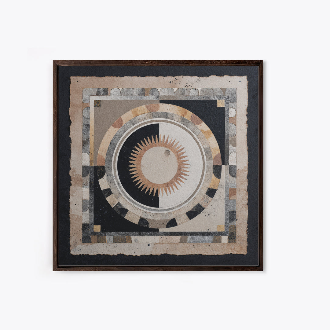 Cosmic Eye Inside Geometric Frame Canvas Print, Sacred Geometry Art, Boho Wall Decor, Living Room Decor, Abstract Art, Geometry, SGA-1x1-19