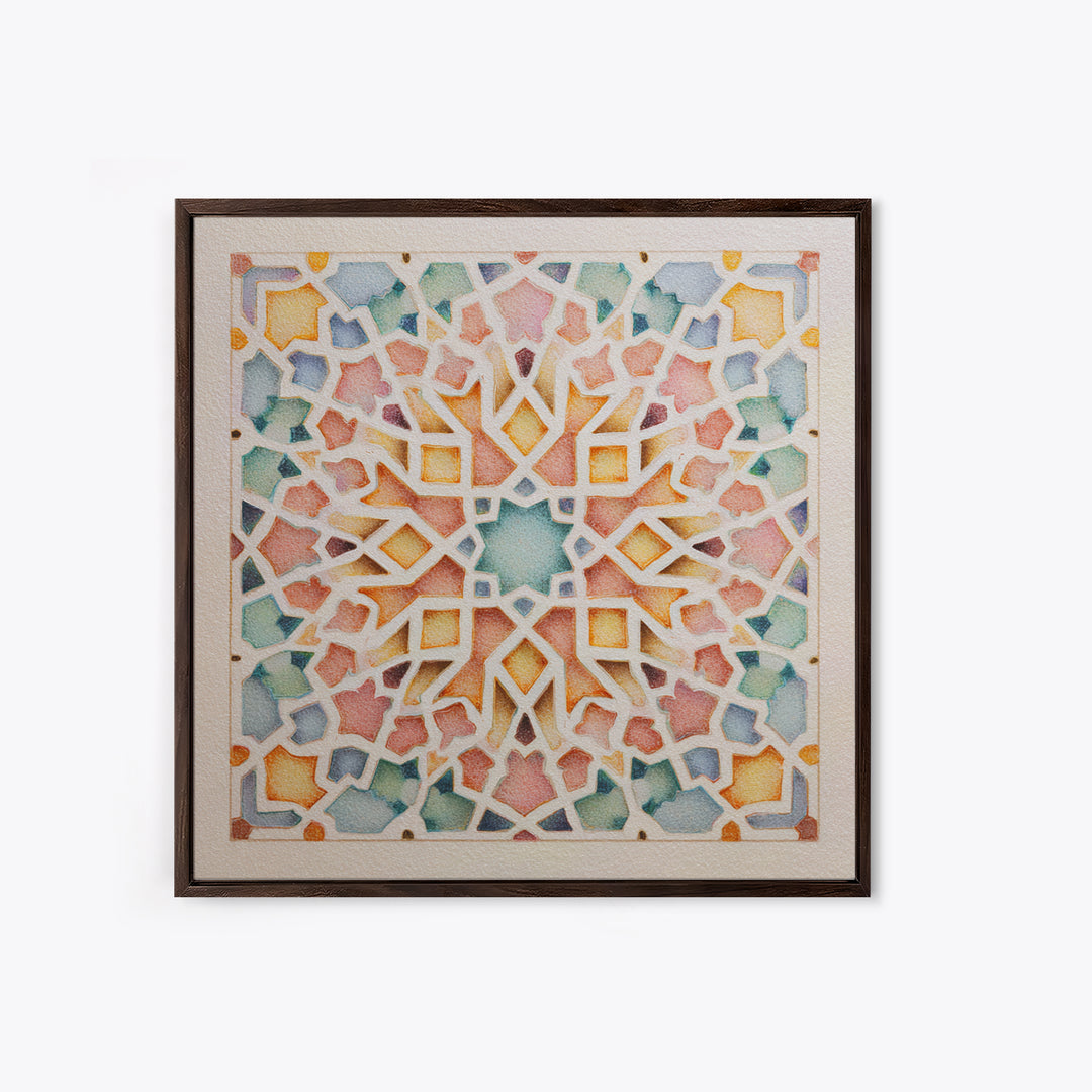 Black and Gold Geometric Rosette Canvas Print, Sacred Geometry Art, Wall Hanging, Living Room Decor, Abstract Art, Geometry, SGA-1x1-36