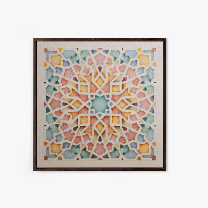 Black and Gold Geometric Rosette Canvas Print, Sacred Geometry Art, Wall Hanging, Living Room Decor, Abstract Art, Geometry, SGA-1x1-36
