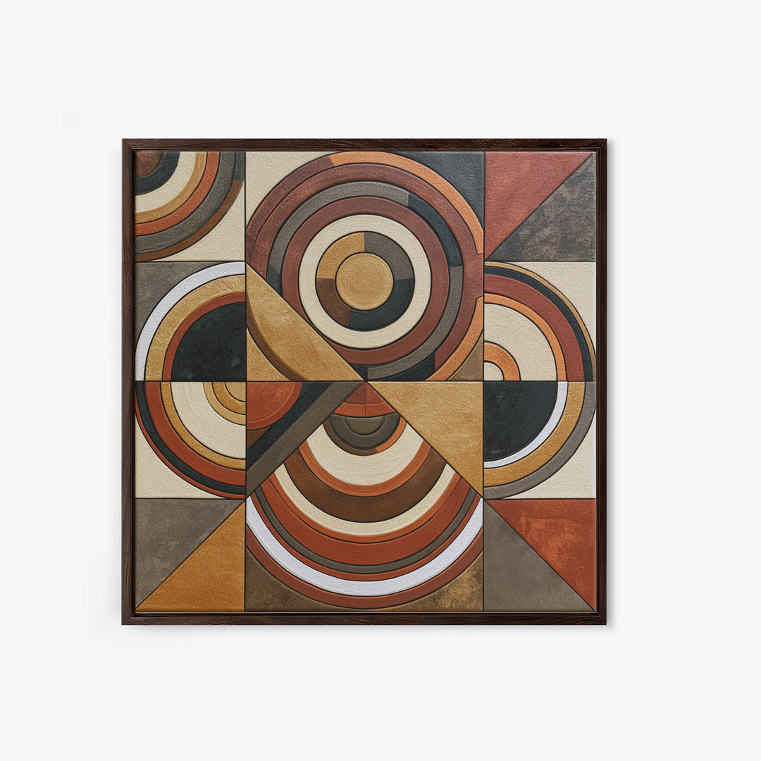 Concentric Circles and Triangles Canvas Print, Sacred Geometry Art, Yoga Wall Art, Living Room Decor, Fine Art, Geometry, SGA-1x1-9