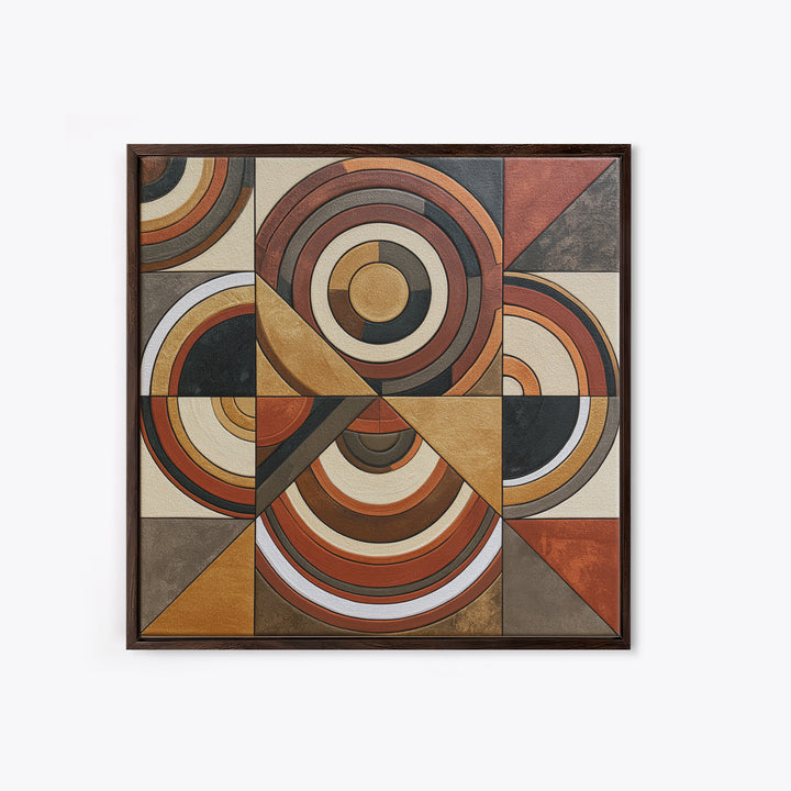 Concentric Circles and Triangles Canvas Print, Sacred Geometry Art, Yoga Wall Art, Living Room Decor, Fine Art, Geometry, SGA-1x1-9
