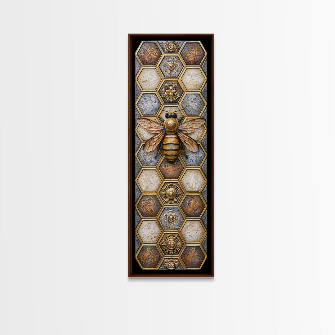Hexagon Honeycomb Pattern Canvas Print, Sacred Geometry Art, Room Decor, Living Room Decor, Fine Art, Geometry, Large Wall Art, SGA-1x3-28