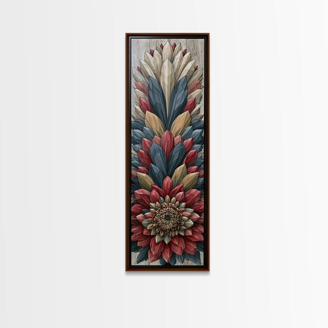 Crystal Lotus Arrangement Canvas Print, Sacred Geometry Art, Large Wall Art, Living Room Decor, Geometry, Geometric Wall Art, SGA-1x3-56