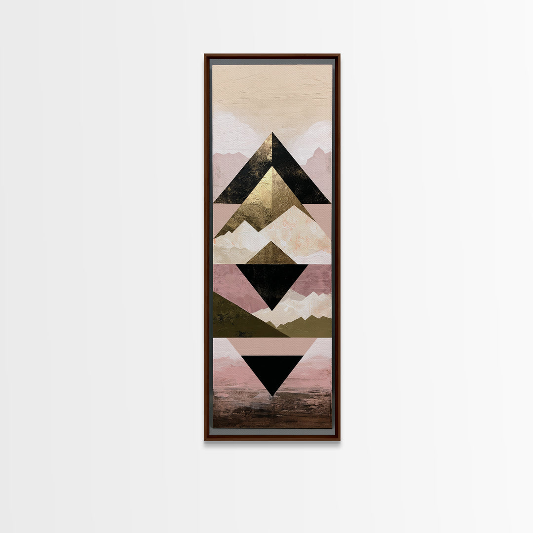 Triangle Mountain Landscape Canvas Print, Sacred Geometry Art, Art Print, Living Room Decor, Geometry, Digital Wall Art, SGA-1x3-77