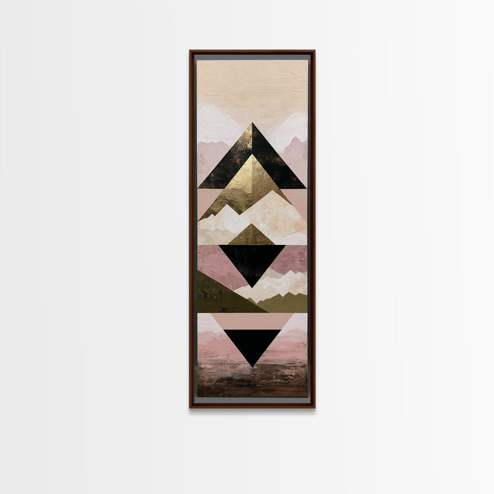 Triangle Mountain Landscape Canvas Print, Sacred Geometry Art, Art Print, Living Room Decor, Geometry, Digital Wall Art, SGA-1x3-77