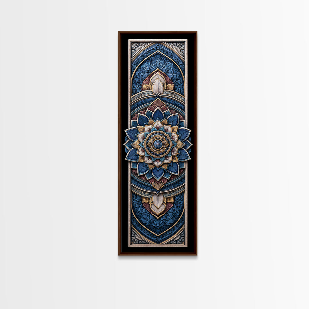 Mandala Lotus with Precise Radial Symmetry Canvas Print, Sacred Geometry Art, Luxury Decor, Living Room Decor, Geometry, SGA-1x3-86