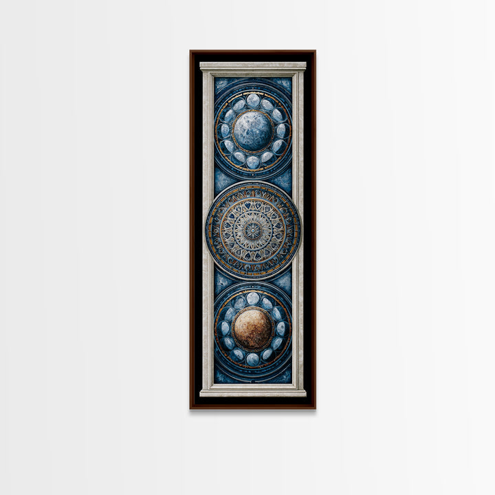 Moon Phase Mandala Canvas Print, Sacred Geometry Art, Fine Art Print, Living Room Decor, Fine Art, Geometry, Digital Art, SGA-1x3-98