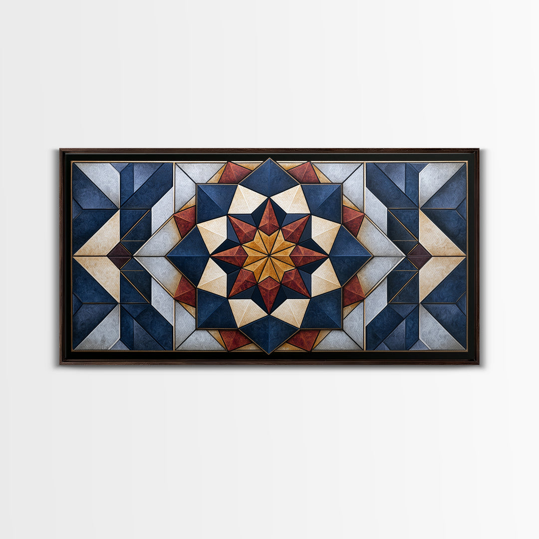 Black and Gold Geometric Rosette Canvas Print, Sacred Geometry Art, Contemporary Art, Living Room Decor, Abstract Art, Geometry, SGA-2x1-32