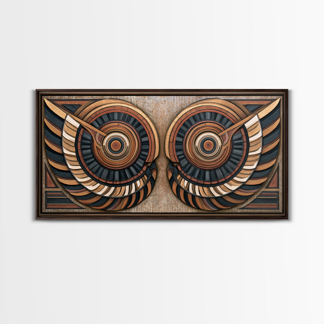 Angel Wings Built from Symmetrical Arcs Framed Canvas Print, Sacred Geometry Art, Printable, Living Room Decor, Geometry, SGA-2x1-43