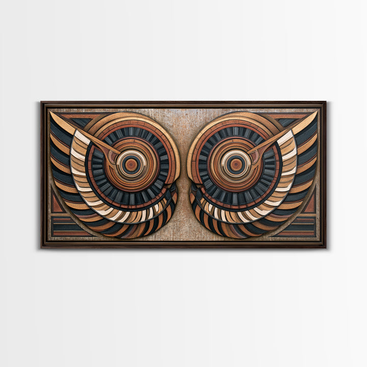 Angel Wings Built from Symmetrical Arcs Framed Canvas Print, Sacred Geometry Art, Printable, Living Room Decor, Geometry, SGA-2x1-43
