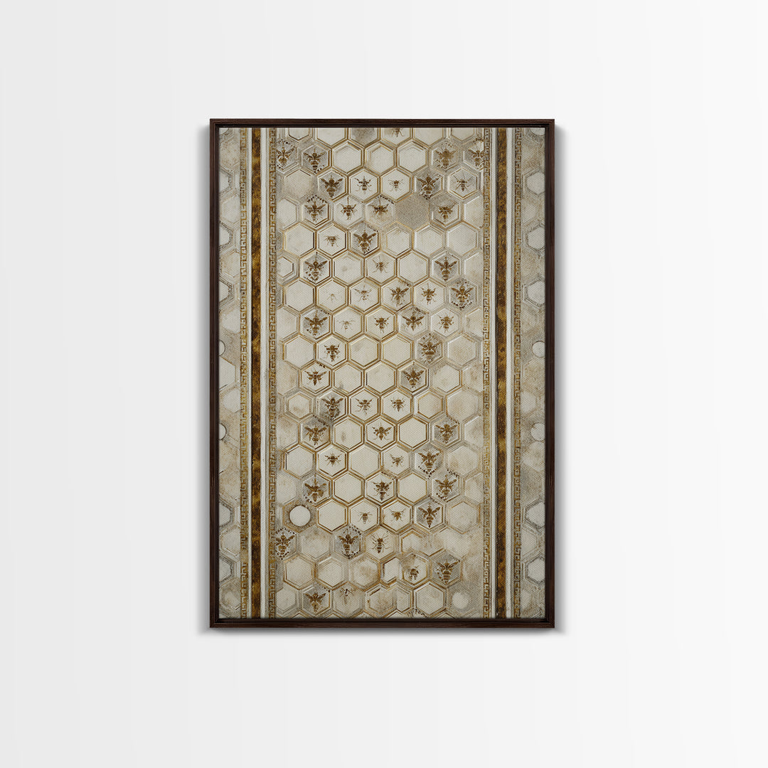 Cosmic Eye Inside Geometric Frame Framed Canvas Print, Sacred Geometry Art, Digital Wall Art, Living Room Decor, Abstract Art, SGA-2x3-75