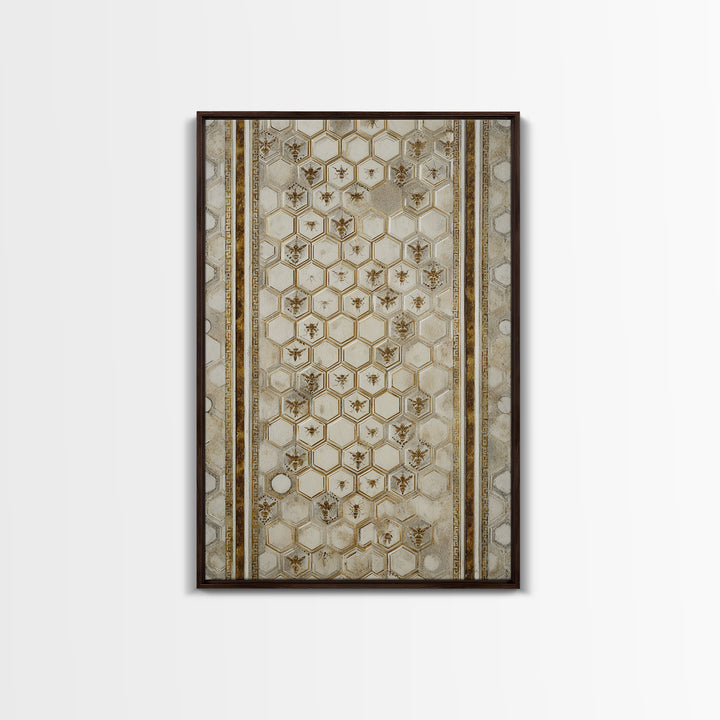Cosmic Eye Inside Geometric Frame Framed Canvas Print, Sacred Geometry Art, Digital Wall Art, Living Room Decor, Abstract Art, SGA-2x3-75