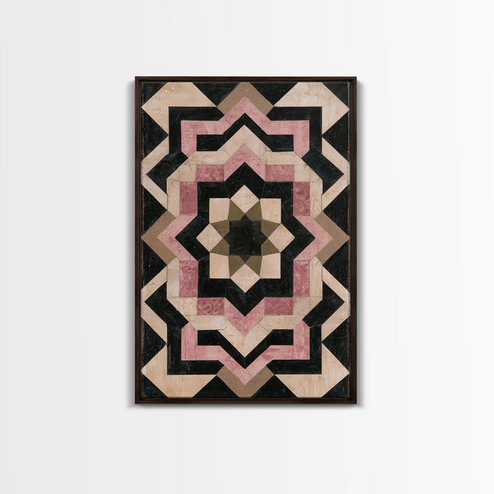 Moroccan Sacred Tile Star Pattern Canvas Print, Sacred Geometry Art, Geometric Wall Art, Living Room Decor, Geometry, SGA-2x3-8