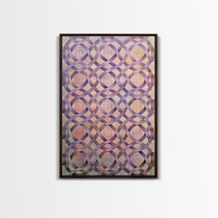 Crystal Grid Pattern Framed Canvas Print, Sacred Geometry Art, Boho Decor, Living Room Decor, Geometry, Spiritual Wall Art, SGA-2x3-85