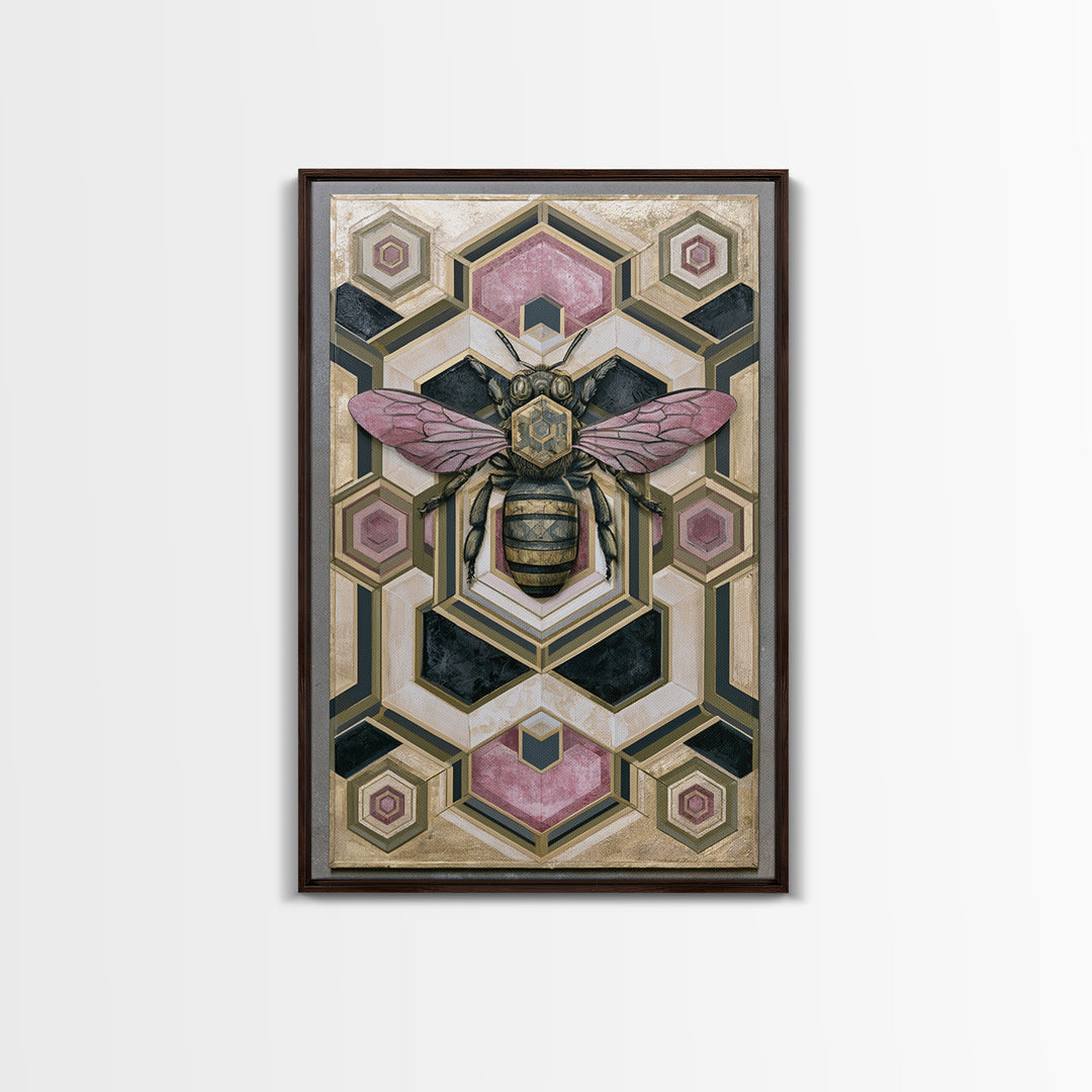 Hexagon Honeycomb Pattern Canvas Print, Sacred Geometry Art, Wall Hanging, Living Room Decor, Fine Art, Geometry, Wabi Sabi Art, SGA-2x3-96