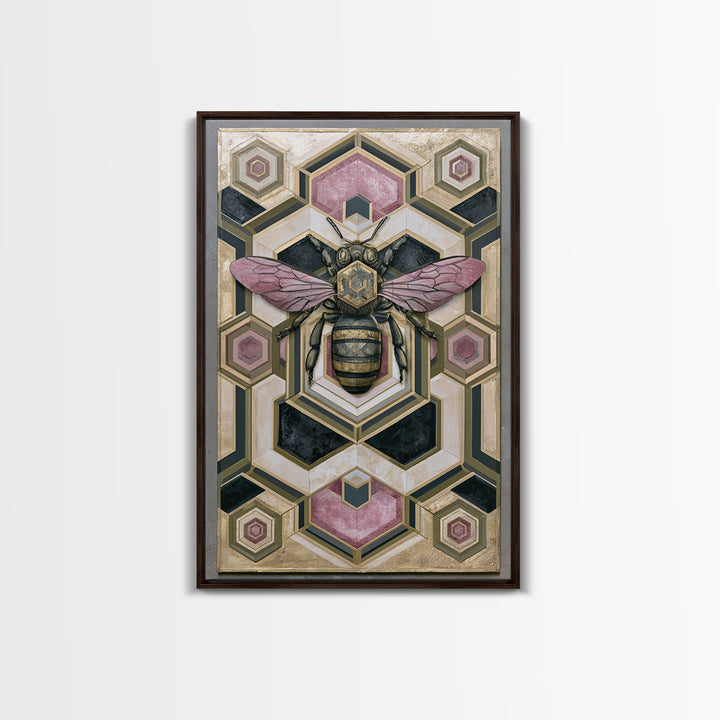 Hexagon Honeycomb Pattern Canvas Print, Sacred Geometry Art, Wall Hanging, Living Room Decor, Fine Art, Geometry, Wabi Sabi Art, SGA-2x3-96
