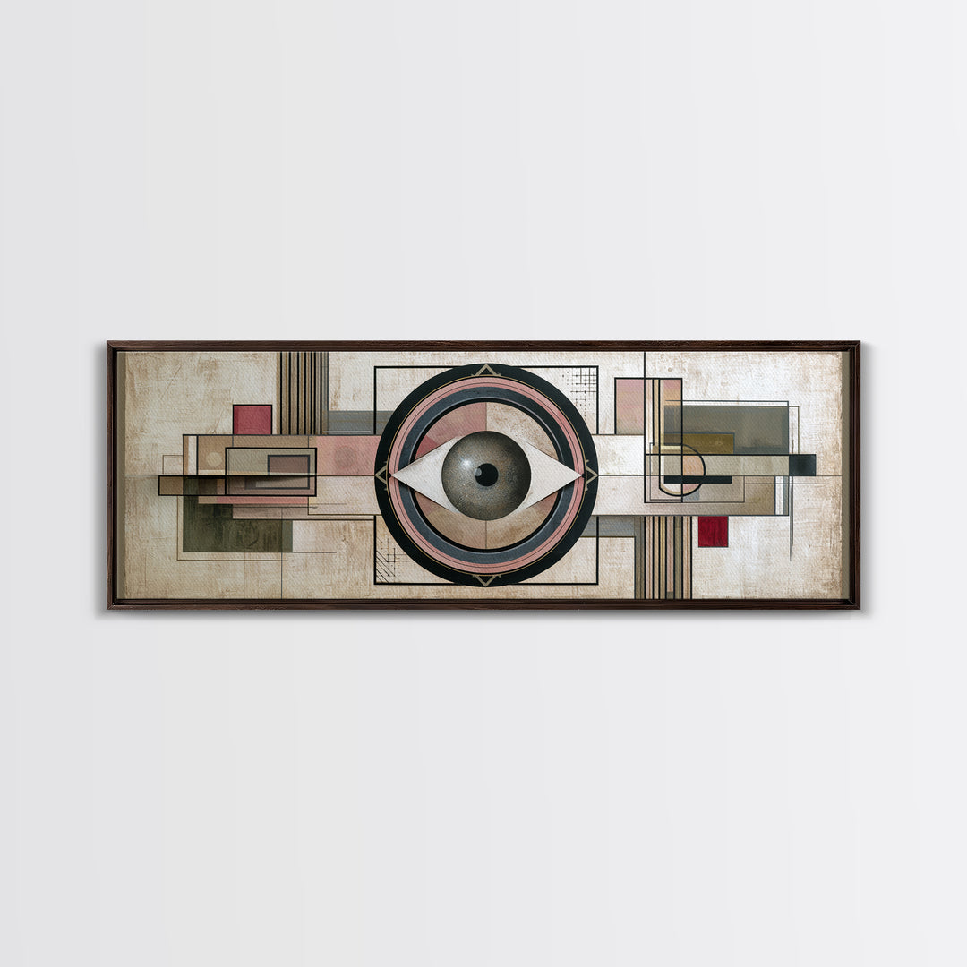 Cosmic Eye Inside Geometric Frame Canvas Print, Sacred Geometry Art, Spiritual Wall Art, Living Room Decor, Abstract Art, SGA-3x1-11